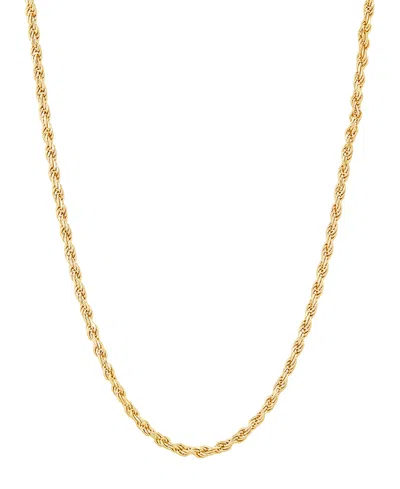 Italian Silver Solid Rope Chain Necklace In 18k Gold-plated Sterling Silver In 18k Yellow Gold-plated Sterling Silver