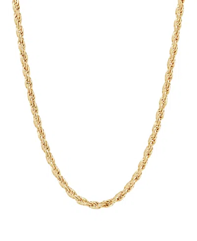 Italian Silver Solid Rope Chain Necklace In 18k Gold-plated Sterling Silver In 18k Yellow Gold-plated Sterling Silver