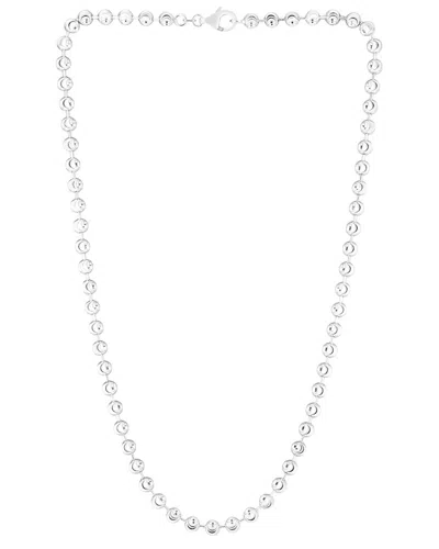 Italian Silver Sterling Silver 5mm Moon-cut Bead Chain In Metallic