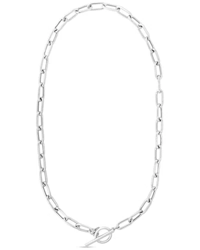Italian Silver Toggle Necklace In Gray