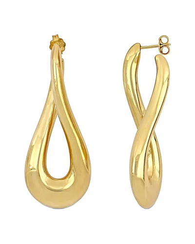 Italian Silver Twist Hoops In Gold
