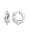 Italian Silver Twisted Hoops