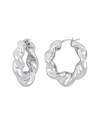 Italian Silver Twisted Hoops