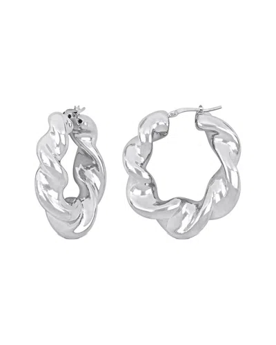 Italian Silver Twisted Hoops