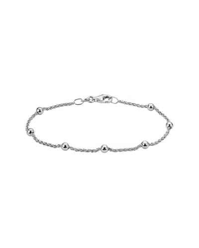 ITALIAN SILVER ITALIAN SILVER WHEAT & BEADS BRACELET
