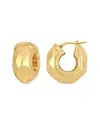 Italian Silver Wide Huggie Earrings