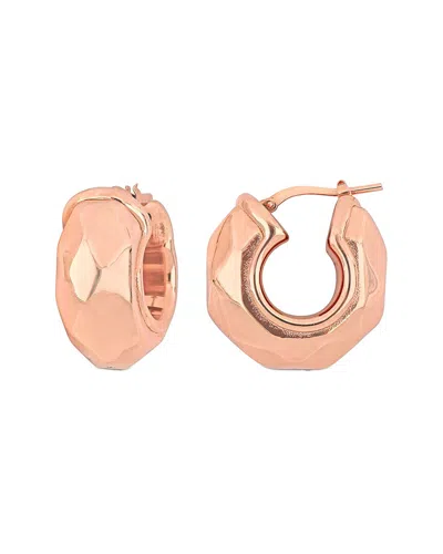 Italian Silver Wide Huggie Earrings In Gold
