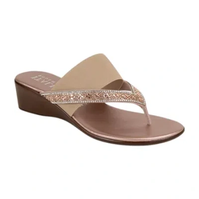Italiana By Italian Shoemakers Womens Jase Wedge Sandals In Yellow