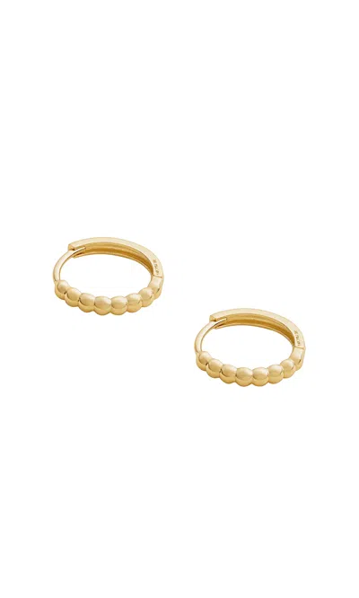 Italic 14k Solid Gold Beaded Huggie Hoops