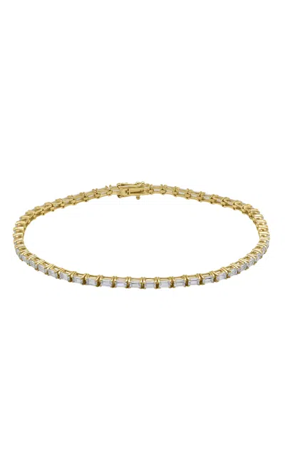 Italic 14k Solid Gold Diamond Baguette Tennis Bracelet