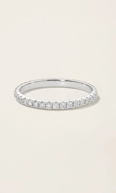 Italic 14k Solid Gold Diamond Eternity Band In Silver