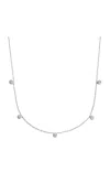 Italic 14k Solid Gold Diamond Five-stone Bezel Necklace