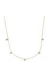 Italic 14k Solid Gold Diamond Five-stone Bezel Necklace