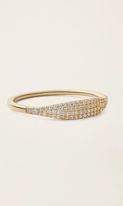 Italic 14k Solid Gold Diamond Micro Pavé Signet Ring