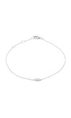 Italic 14k Solid Gold Diamond Solitaire Baguette Bracelet