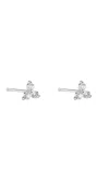 Italic 14k Solid Gold Diamond Triplet Studs