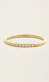 Italic 14k Solid Gold Diamonds Line Ring