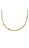Italic 14k Solid Gold Herringbone Chain Necklace