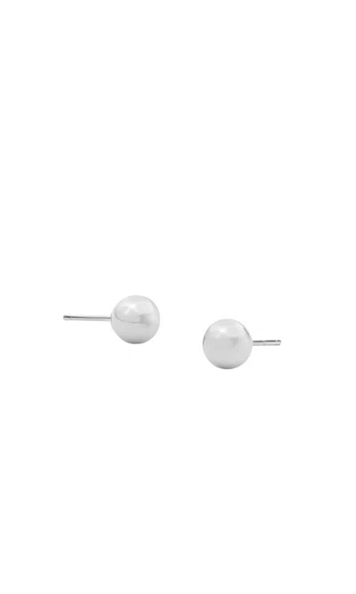 Italic 14k Solid Gold Sphere Studs In White