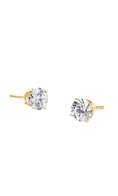 Italic 18k Solid White Gold Dalton Diamond Solitaire Studs