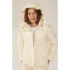 Italic Adeline Hooded Down Puffer Jacket In Cream