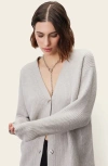 Italic Billie Chunky Cashmere Cardigan In Pebble Grey