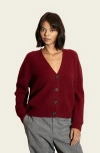 Italic Billie Chunky Cropped Cashmere Cardigan In Red