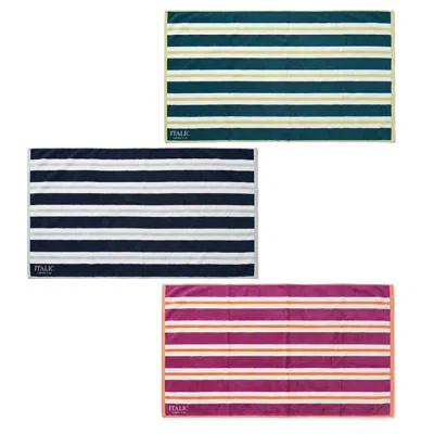 Italic Bondi Australian Cotton Beach Towels - Multicolour Set Of Six