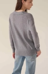 Italic Camila Airy Cashmere Collared Sweater In Heather Grey