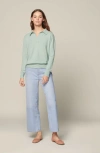 Italic Camila Airy Cashmere Collared Sweater In Sage