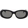 Italic Celeste Oval Italian Acetate Sunglasses In Black