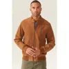 Italic Chase Suede Bomber Jacket In Camel