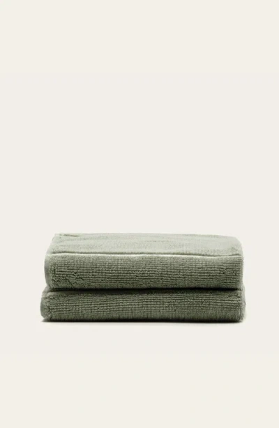 Italic Deia Hand Towel Set In Green