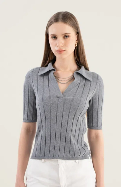 Italic Elise Featherlight Polo In Gray