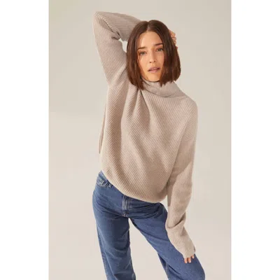 Italic Ellie Chunky Cashmere Turtleneck Sweater In Pebble Grey