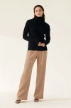 Italic Emma Cashmere Relaxed Turtleneck Sweater In Black