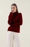 Italic Emma Cashmere Relaxed Turtleneck Sweater In Brown