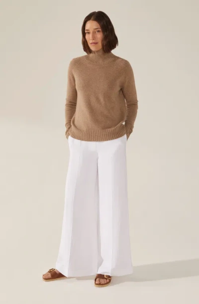 Italic Emma Cashmere Relaxed Turtleneck Sweater In Brown
