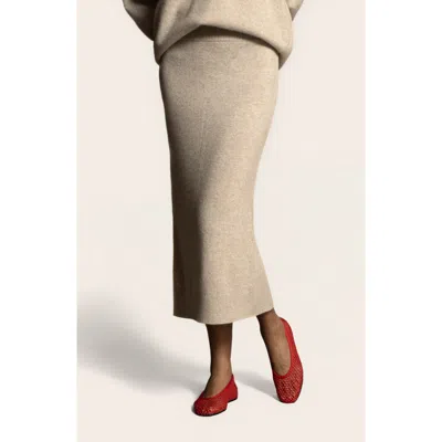 Italic Gemma Cashmere Midi Skirt In Neutral