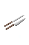 Italic Kumo Chef Knife And Bread Knife Set In Stabilized Maple