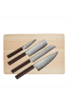 Italic Kumo Knife Set With Cutting Board In Bordeaux