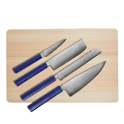 Italic Kumo Knife Set With Cutting Board In Navy