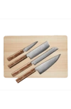 Italic Kumo Knife Set With Cutting Board In Stabilized Maple