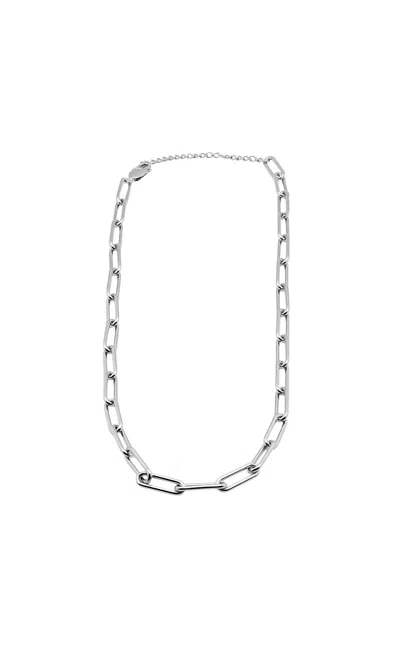Italic Large Paperclip Chain Necklace In Silver