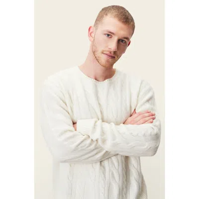 Italic Luke Cashmere Cable Knit Sweater In Cream