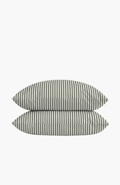 Italic Luxe Australian Sateen Pillowcase Set In Green
