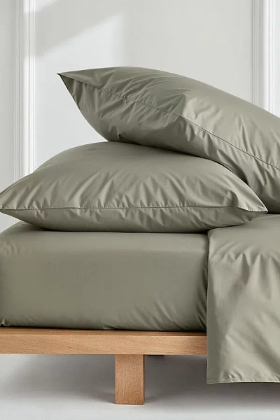 Italic Luxe Australian Sateen Pillowcase Set In Moss At Urban Outfitters In Gray