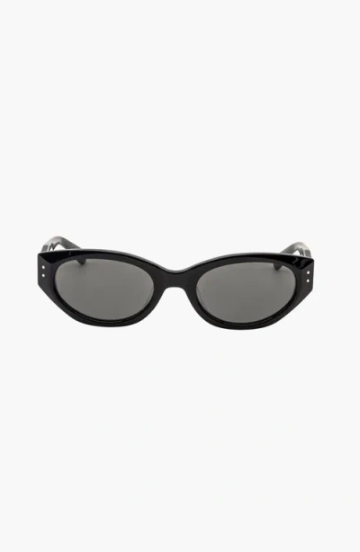 Italic Michele Cat-eye Italian Acetate Sunglasses In Black