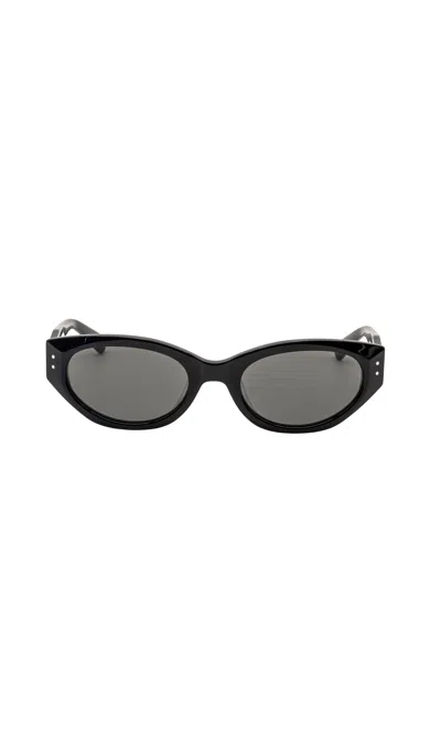 Italic Michele Petite Cat-eye Italian Acetate Sunglasses In Black