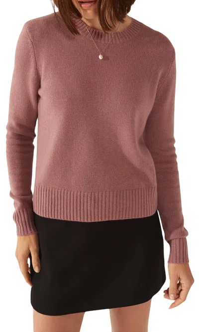Italic Mila Cashmere Boxy Crop Sweater In Burgundy